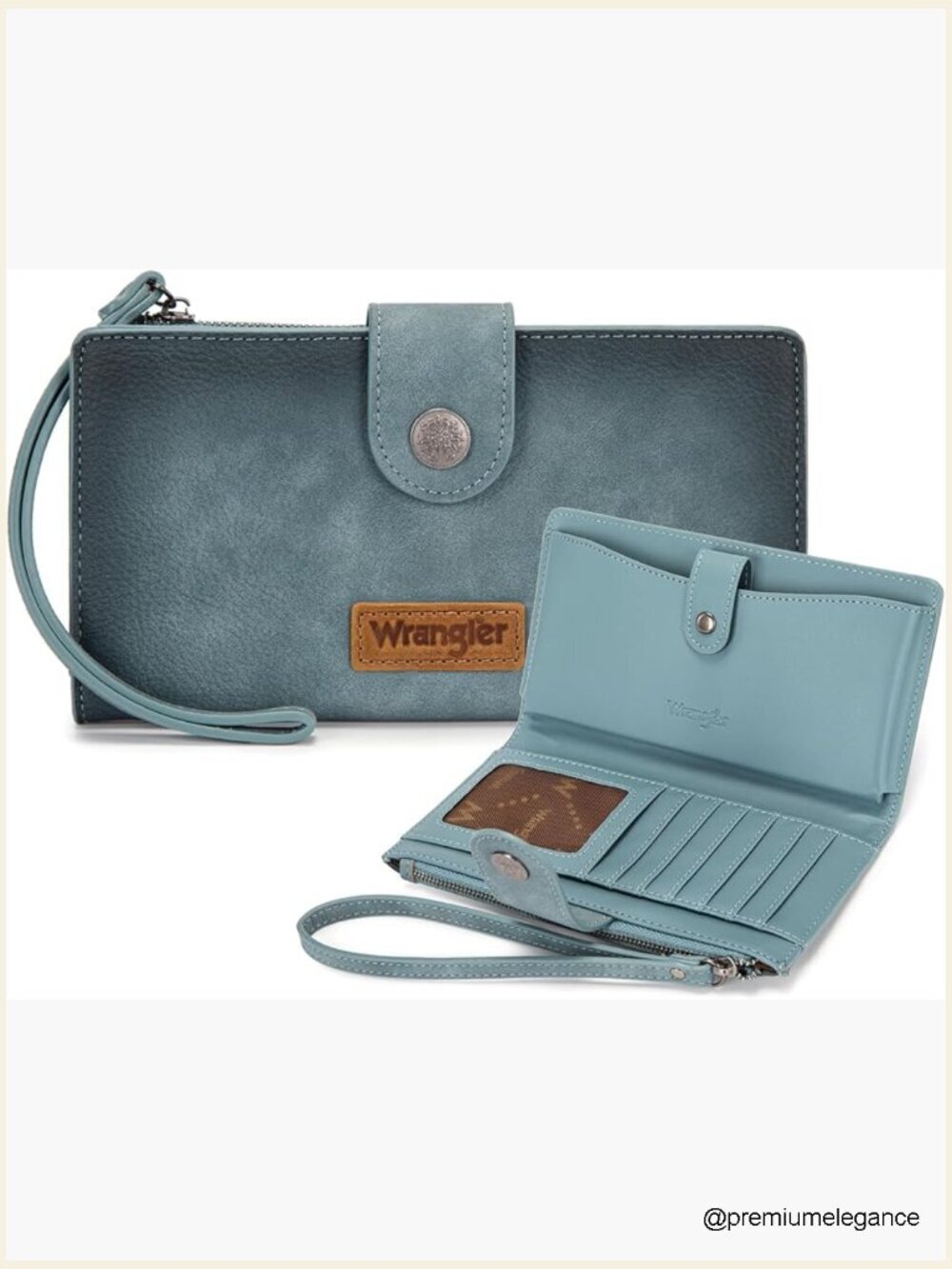 Wristlet Wallet with Phone Pocket RFID Blocking Bifold Card Case Money Organizer